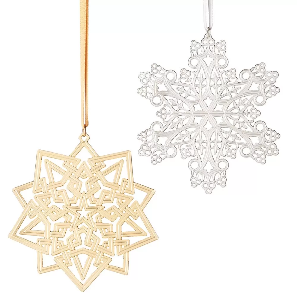 Outlet 2023 Sterling Silver Star And Snowflake Ornament Set Ornaments