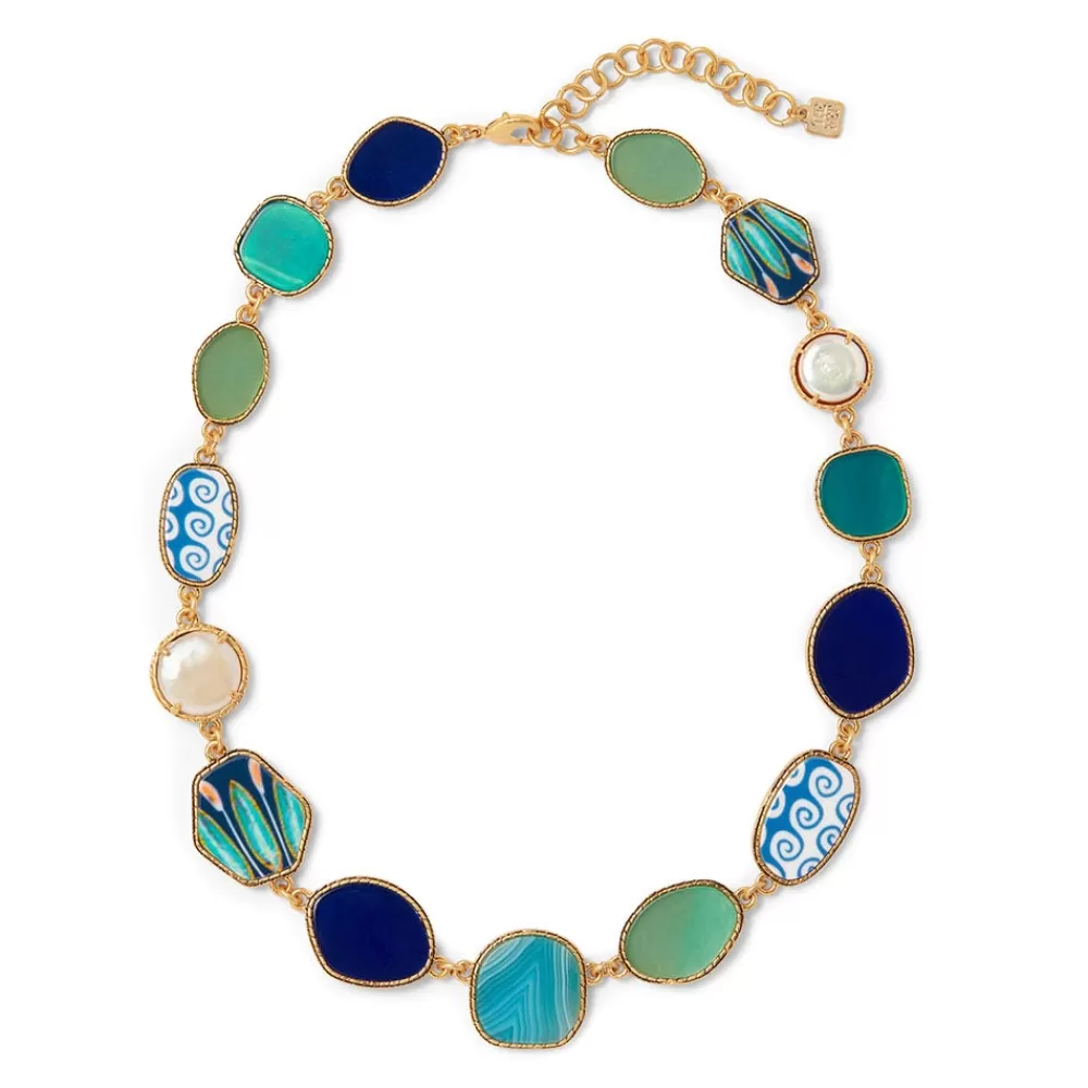 Cheap Ancient Mixed Motifs Glass Statement Necklace Necklaces