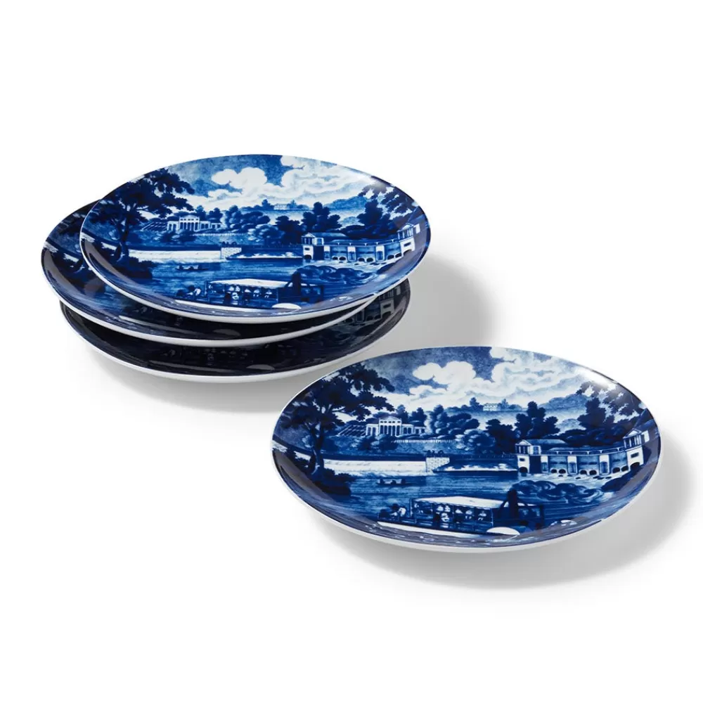 Store Blue & White American River View Salad Plate Set Tableware