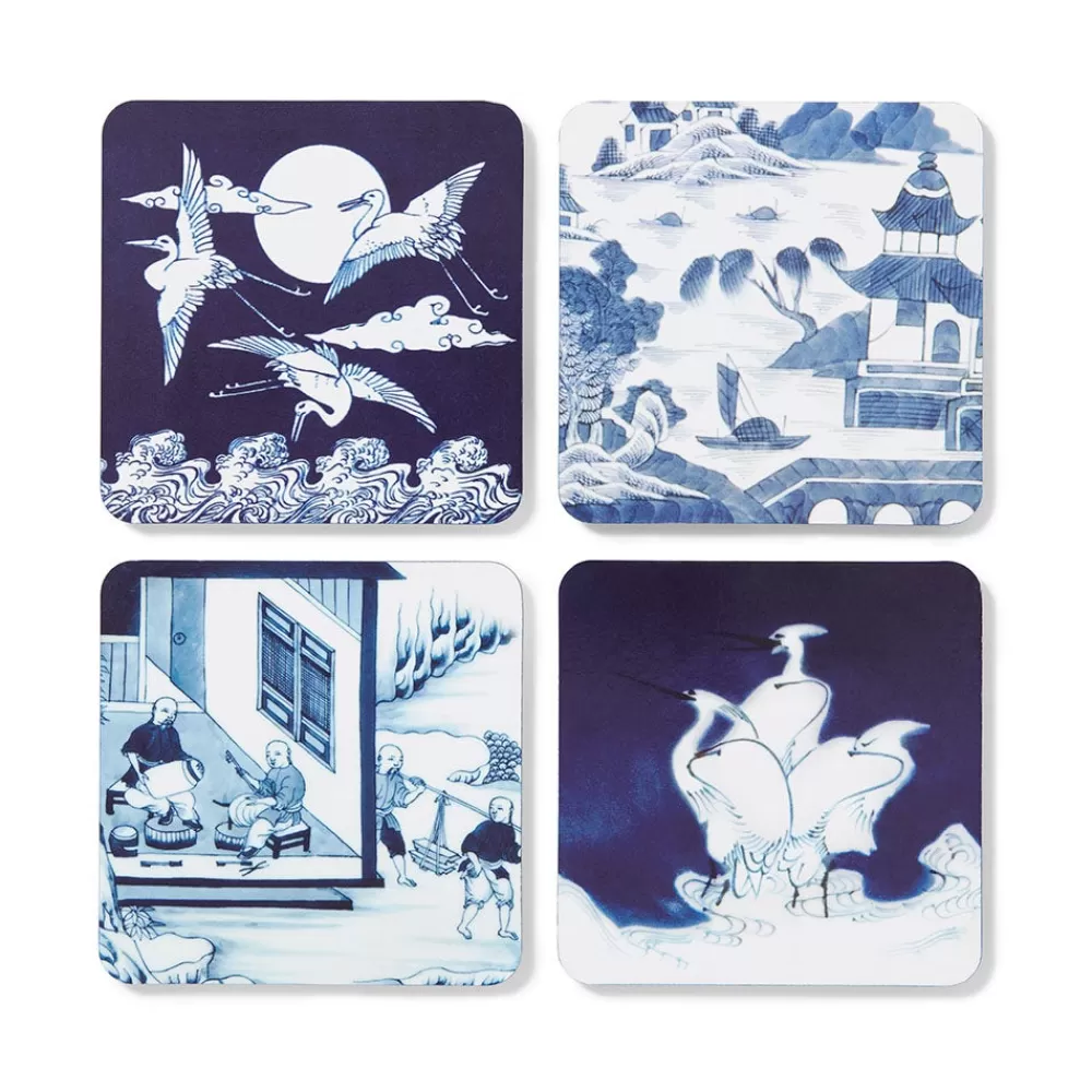 Store Blue & White Coasters Tableware