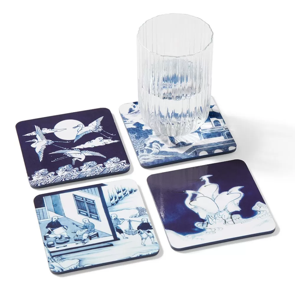 Store Blue & White Coasters Tableware