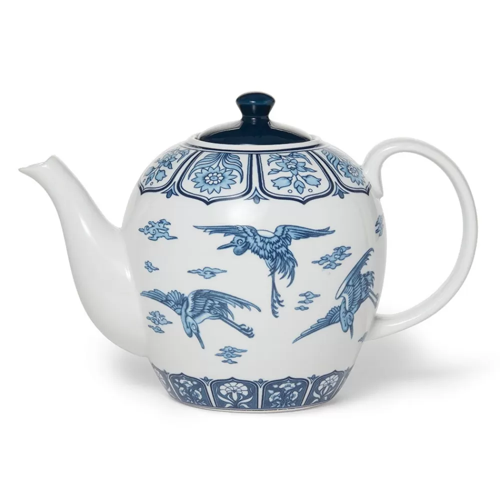 Online Blue & White Cranes Teapot Tableware