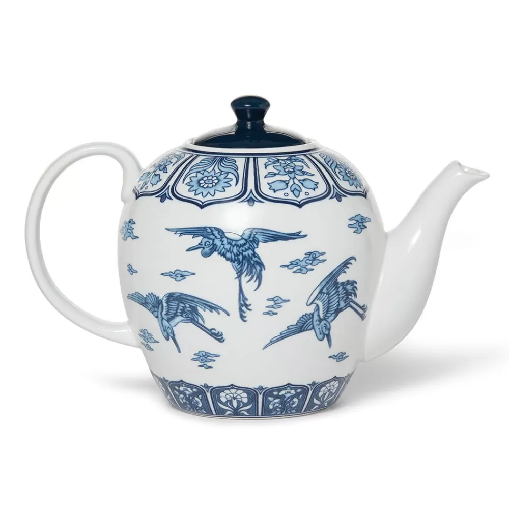 Online Blue & White Cranes Teapot Tableware