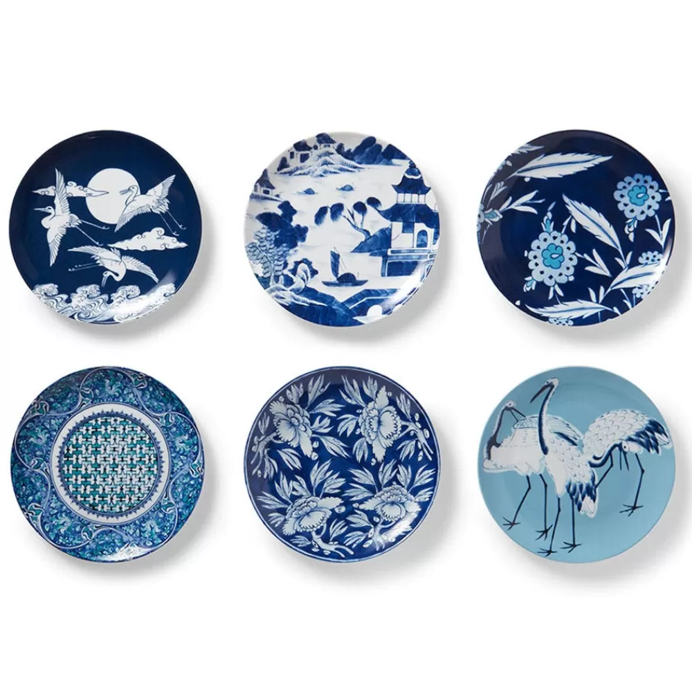 New Blue & White Salad Plate Set Tableware