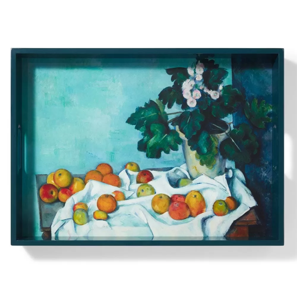 Best Sale Cezanne Apples And Primroses Rectangular Lacquer Tray Decorative Accents