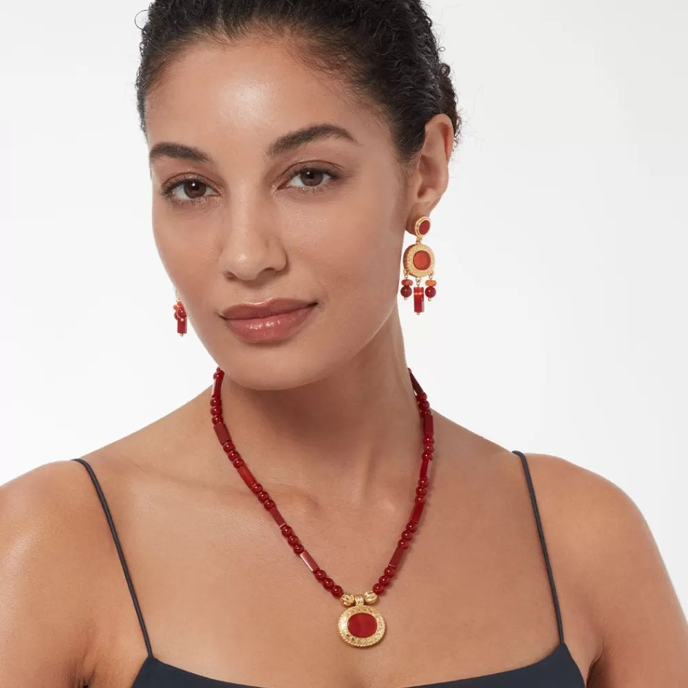 Best Classical Carnelian Pendant Necklace And Chandelier Earrings Set Jewelry Sets