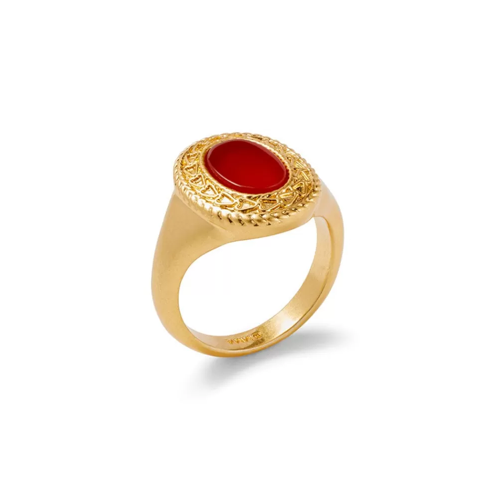 Cheap Classical Carnelian Signet Ring Rings