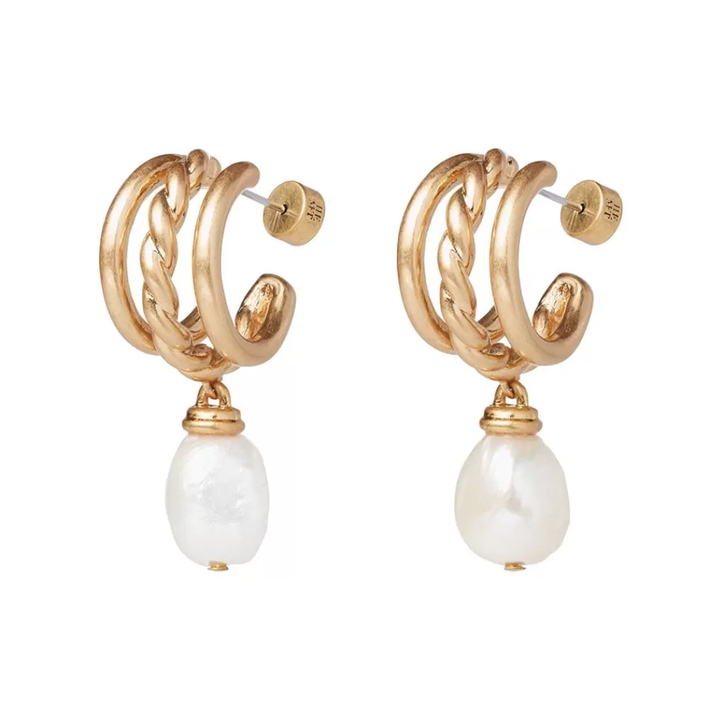 Best Cypriot Twist Pearl Triple-Hoop Earrings Earrings