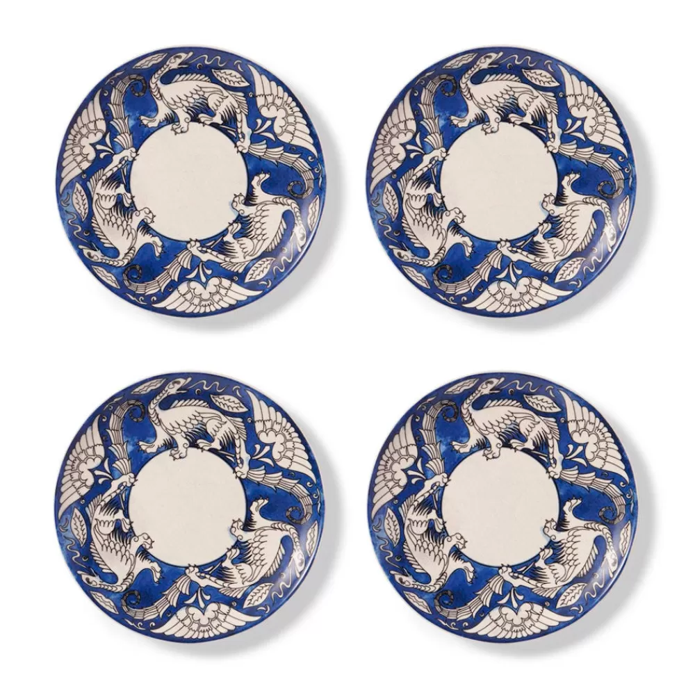 Fashion De Morgan Stylized Dragons Salad Plate Set Tableware