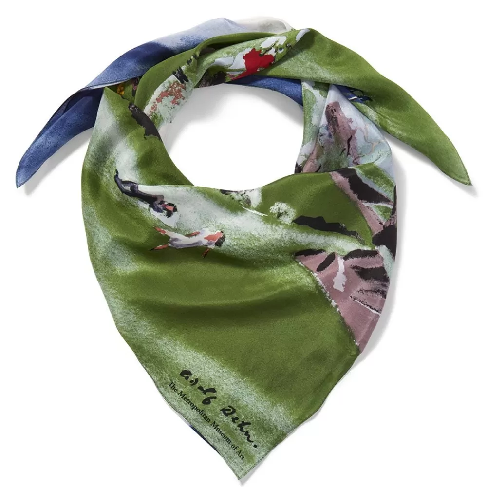 New Dehn Spring In Central Park Square Silk Scarf Scarves & Wraps