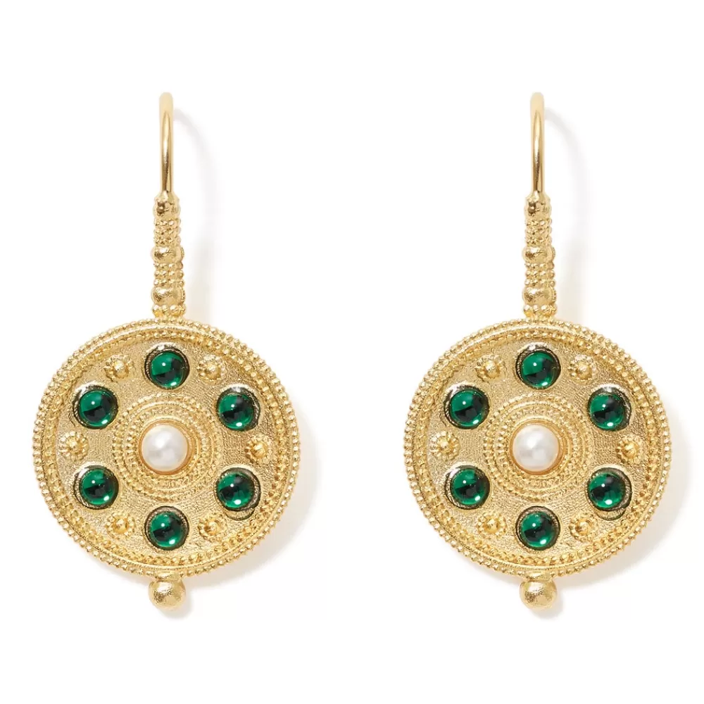 Hot Embellished Disc Drop Earrings Earrings