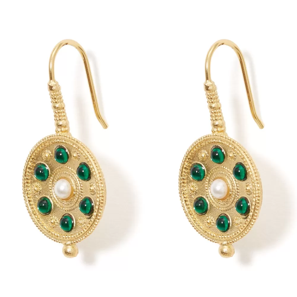 Hot Embellished Disc Drop Earrings Earrings