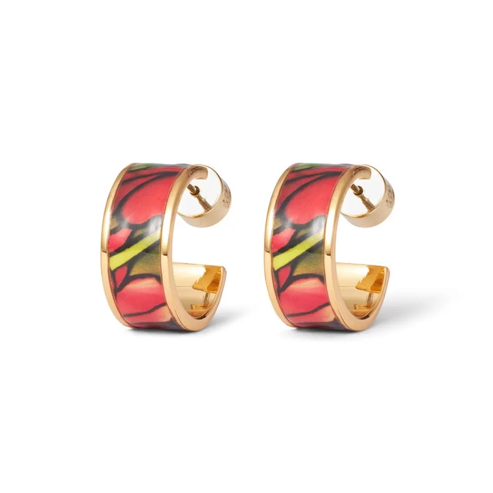 Online Favrile Tulip Enamel Hoop Earrings Earrings