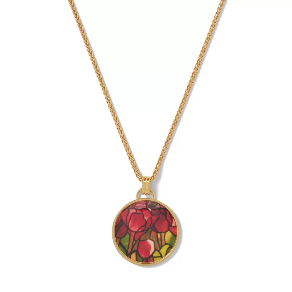 Sale Favrile Tulip Enamel Pendant Necklace Necklaces