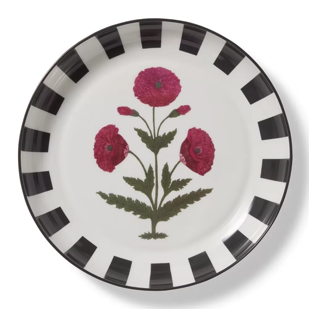 Clearance Good Earth Blooming Poppies Bordered Round Serving Dish Tableware