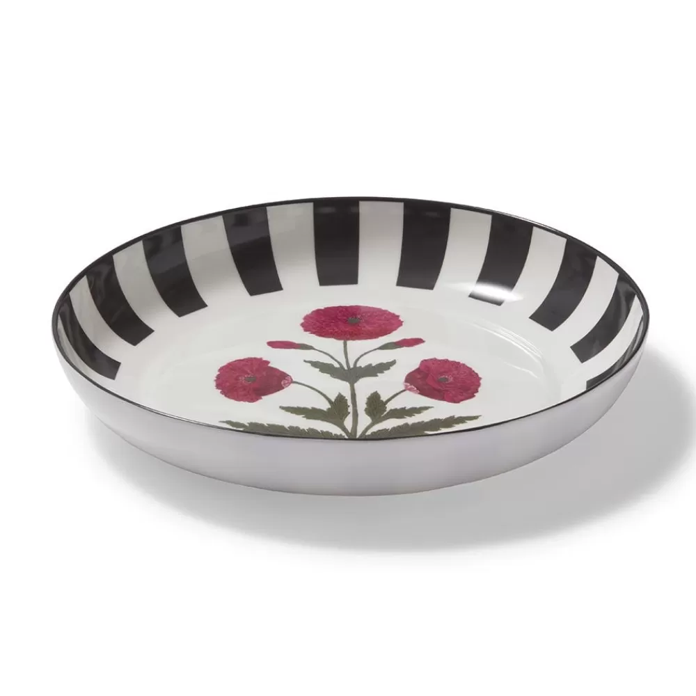 Clearance Good Earth Blooming Poppies Bordered Round Serving Dish Tableware