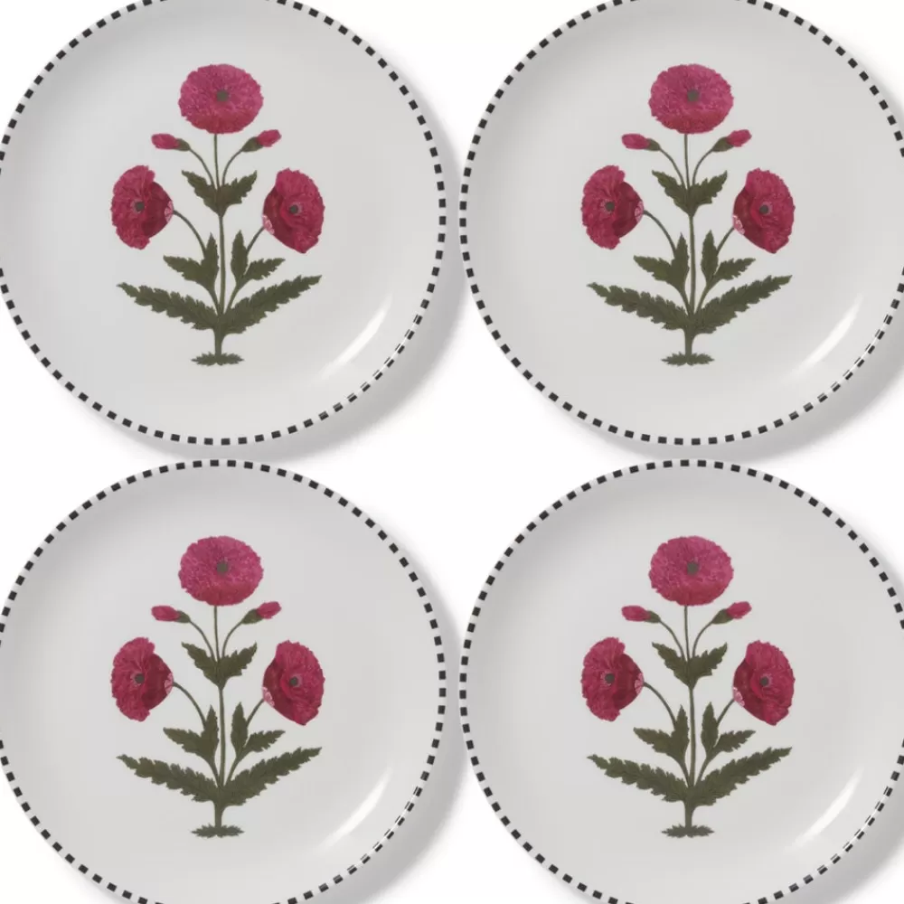 Hot Good Earth Blooming Poppies Dinner Plate Set Tableware