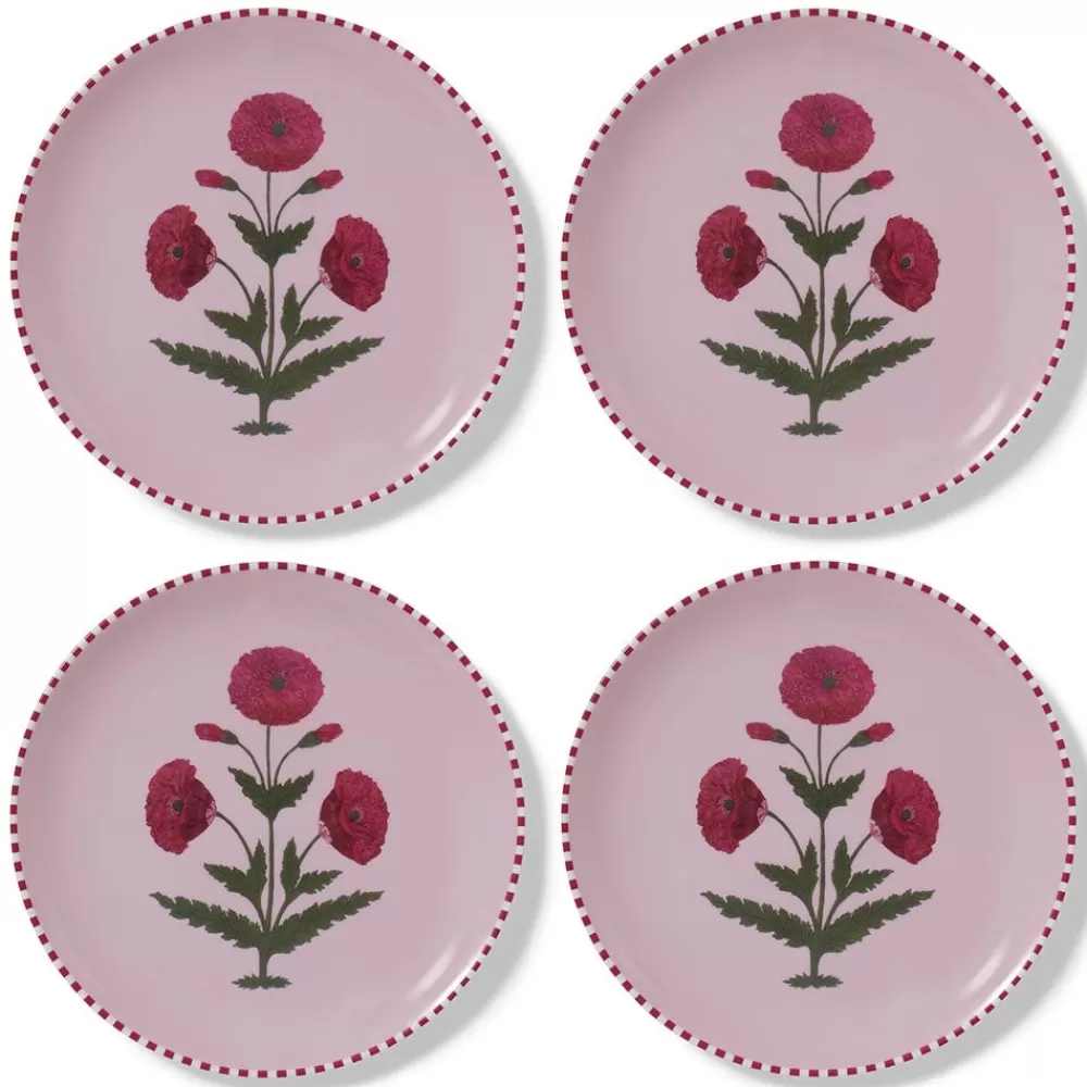 Hot Good Earth Blooming Poppies Dinner Plate Set Tableware