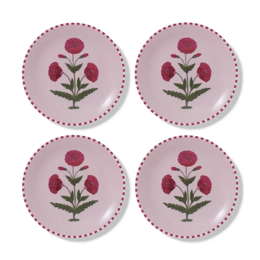 Cheap Good Earth Blooming Poppies Salad Plate Set Tableware