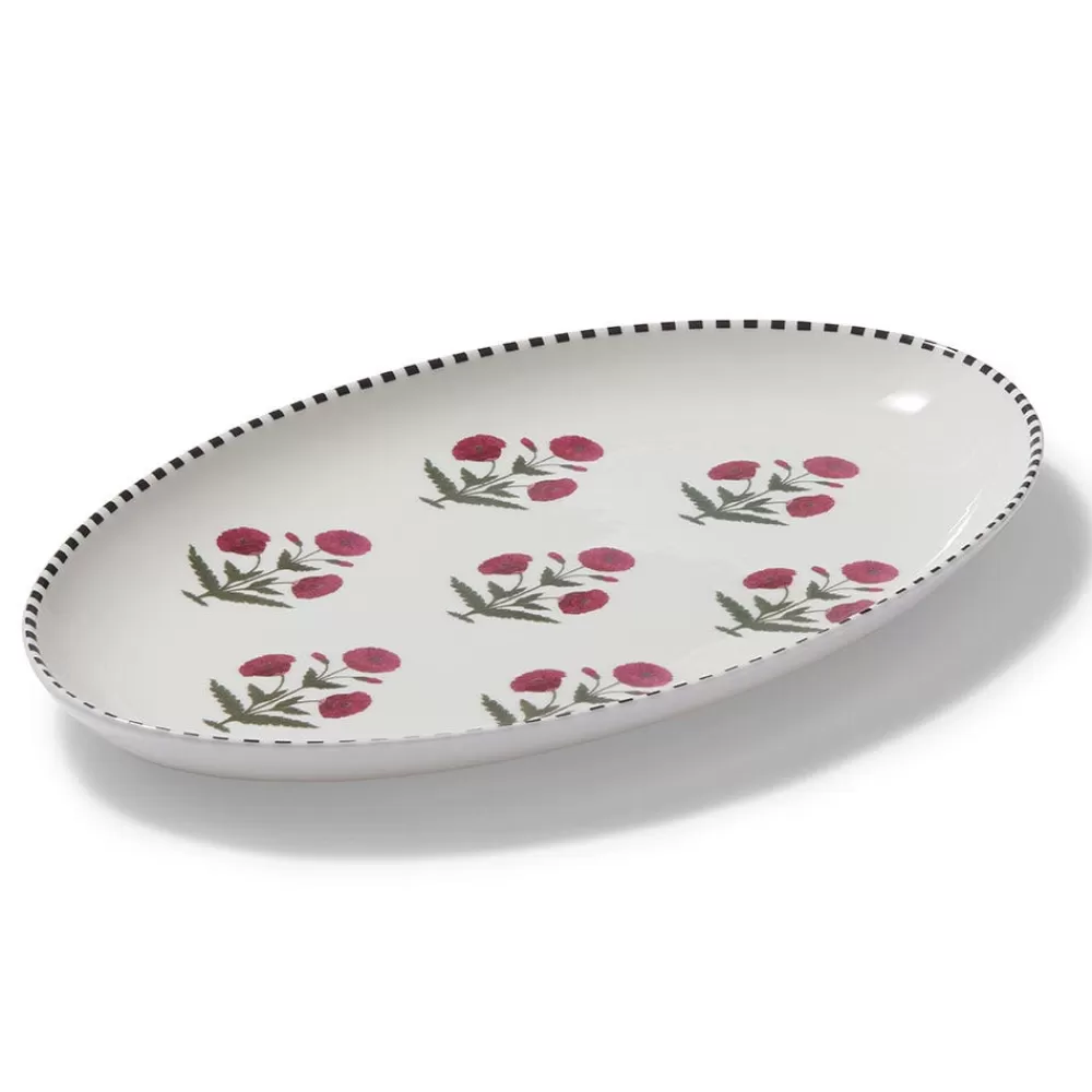 Hot Good Earth Blooming Poppies Serving Dish Tableware