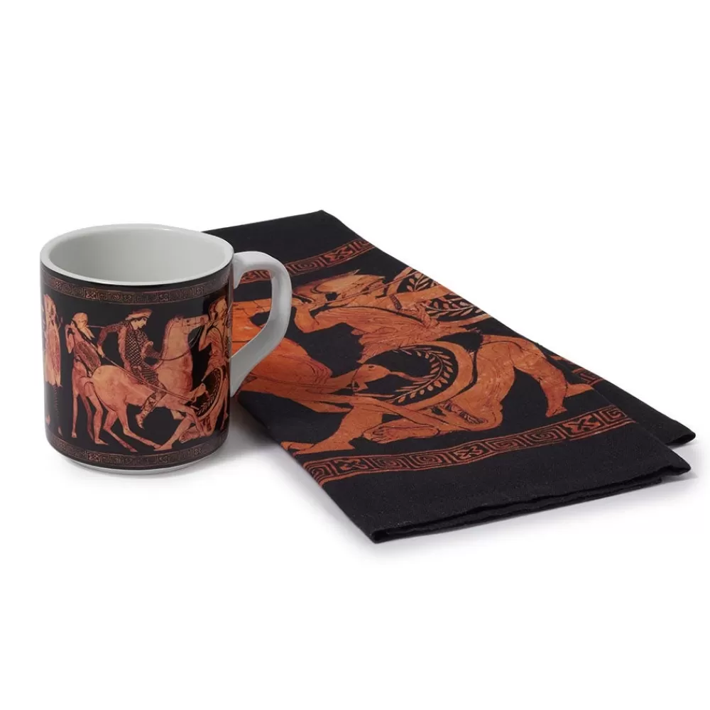 Fashion Greek Vase Mug And Tea Towel Set Tableware