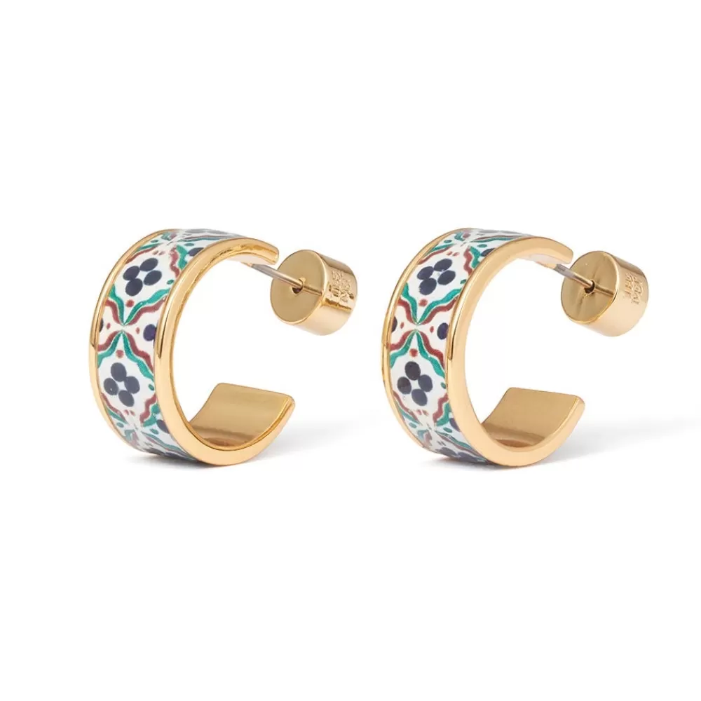 Cheap Iznik Cintamani Enamel Hoop Earrings Earrings