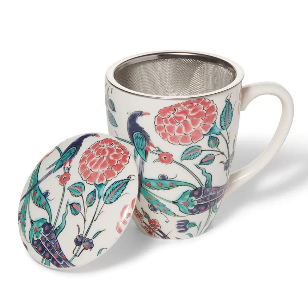 Discount Iznik Garden Covered Mug With Tea Infuser Tableware