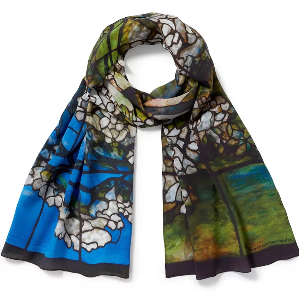 Shop Louis C. Tiffany Dogwood Oblong Silk Scarf Scarves & Wraps