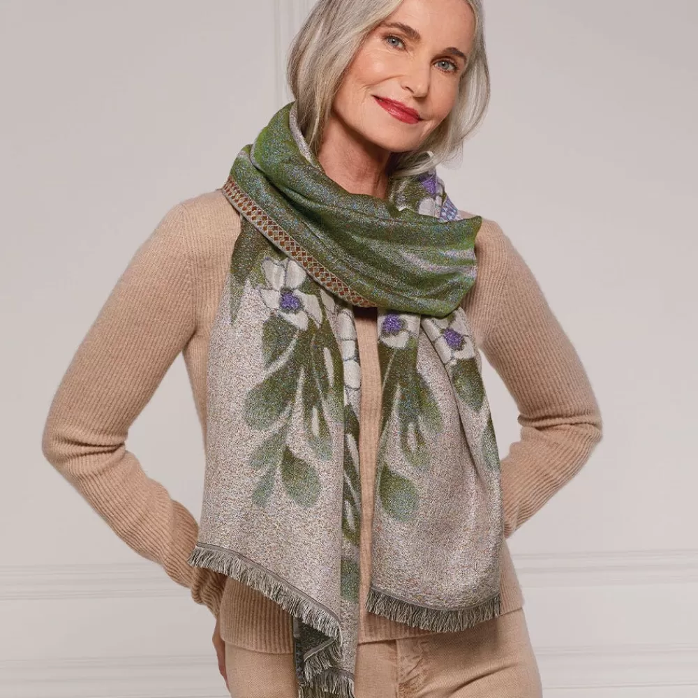 Best Louis C. Tiffany Gladioli Wool-Blend Shawl Scarves & Wraps