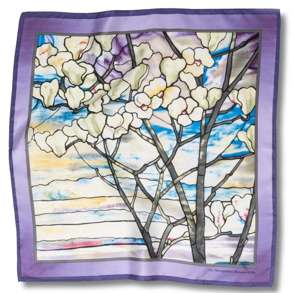 Best Louis C. Tiffany Magnolias And Irises Silk Neckerchief Scarves & Wraps