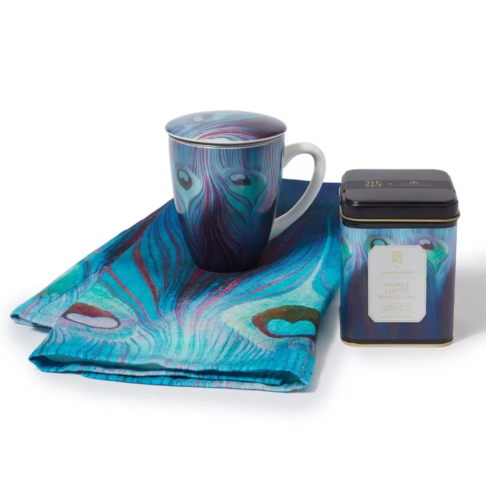 Cheap Louis C. Tiffany Peacock Feather Tea Set Tableware