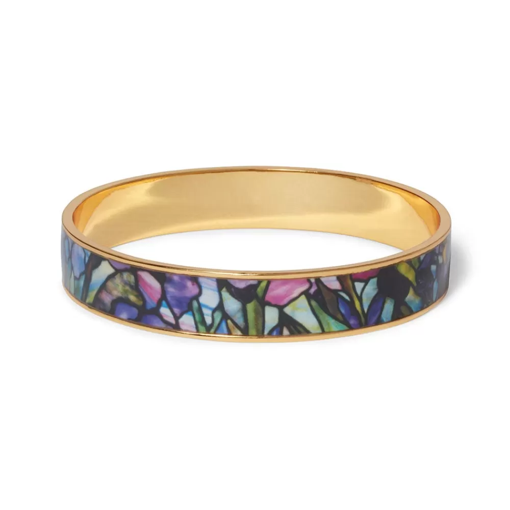 Fashion Magnolias And Irises Enamel Bangle Bracelets