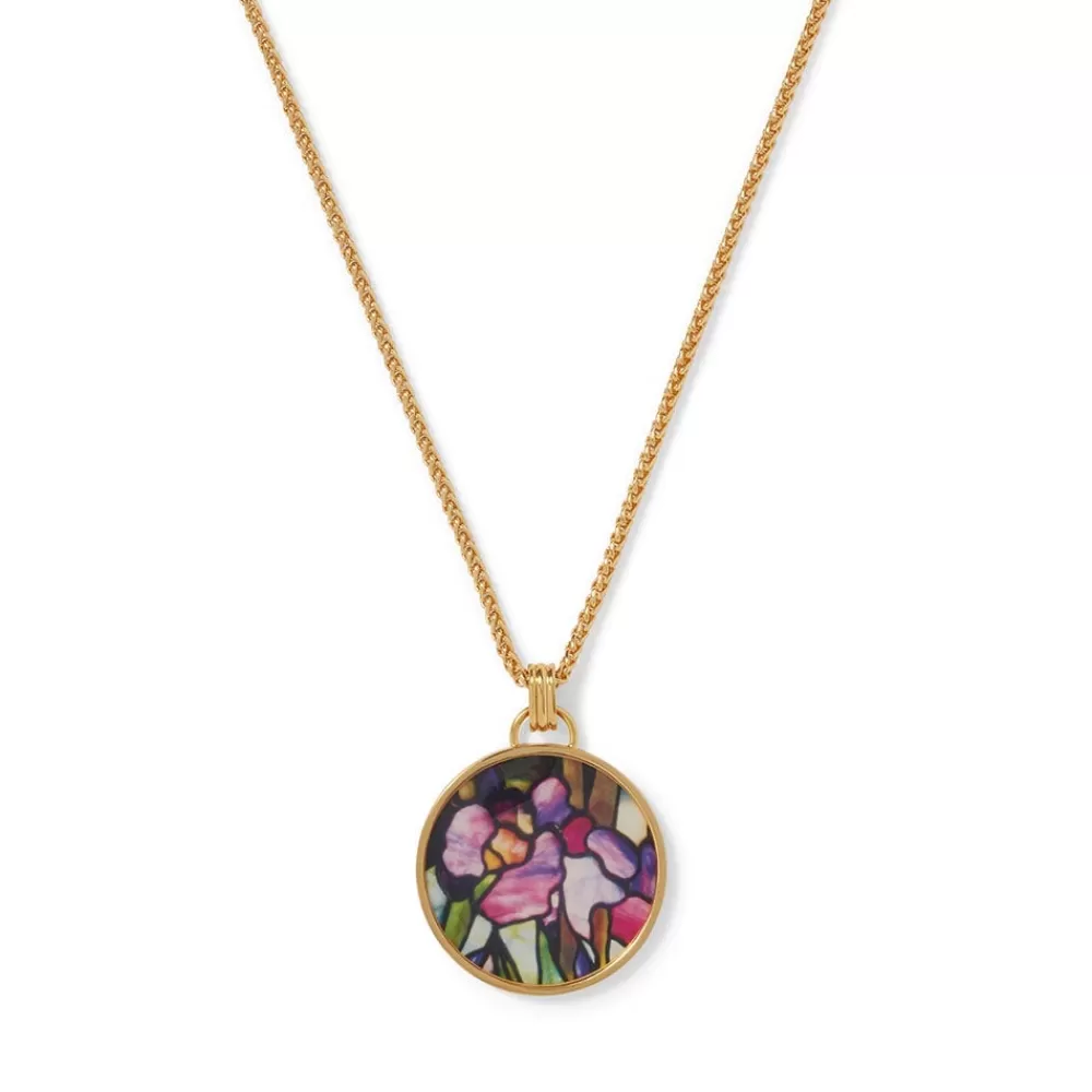 Best Sale Magnolias And Irises Enamel Pendant Necklace Necklaces