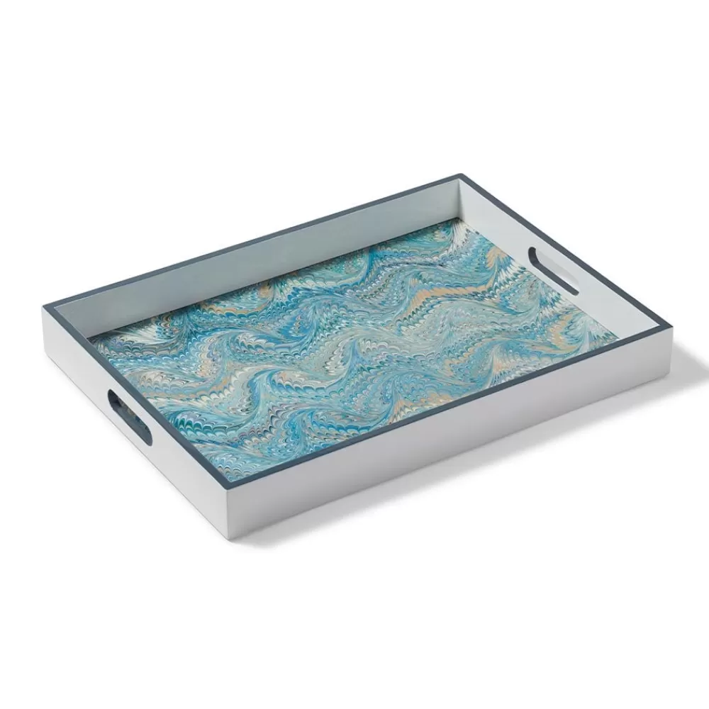 Cheap Marbled Paper Lacquer Tray Decorative Accents