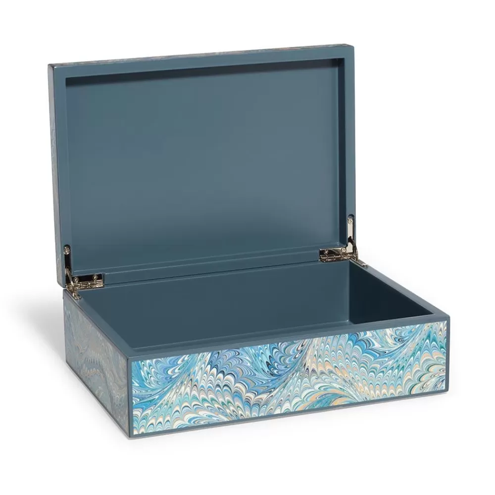 Best Marbled Paper Rectangular Lacquer Box Decorative Accents