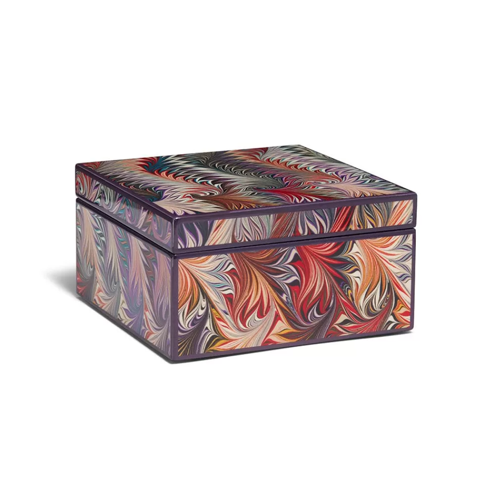 Shop Marbled Paper Square Lacquer Box Decorative Accents