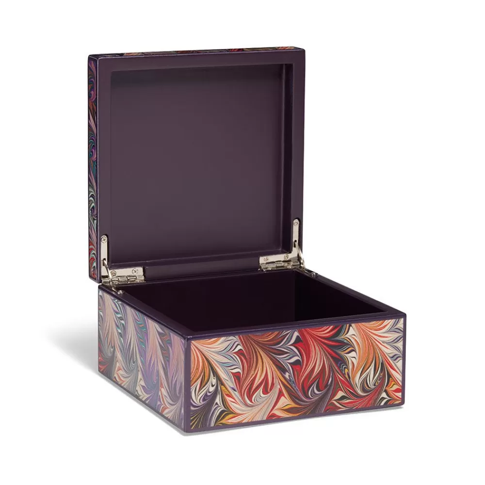 Shop Marbled Paper Square Lacquer Box Decorative Accents