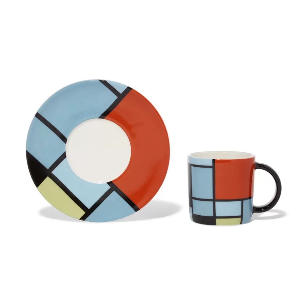 Online Mondrian Composition Espresso Cup And Saucer Tableware