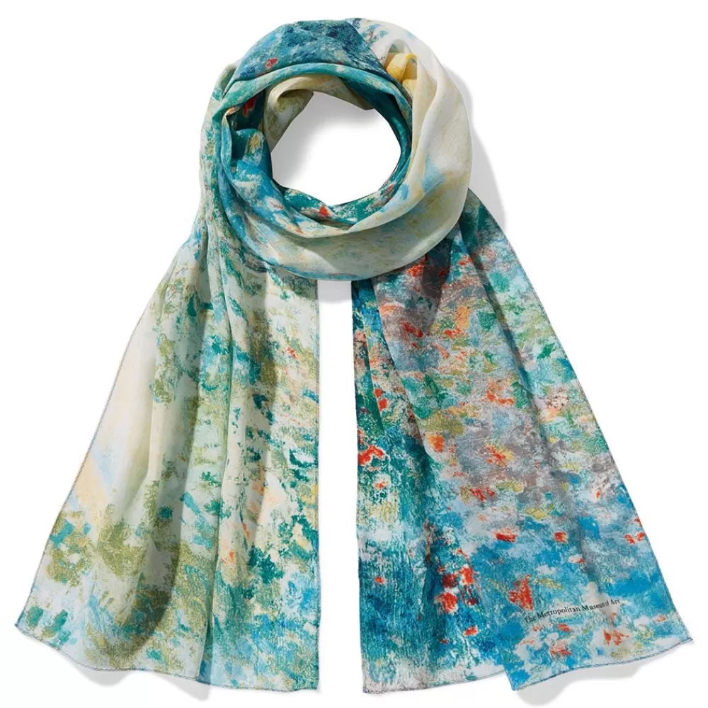 Cheap Monet Garden At Argenteuil Oblong Silk Scarf Scarves & Wraps