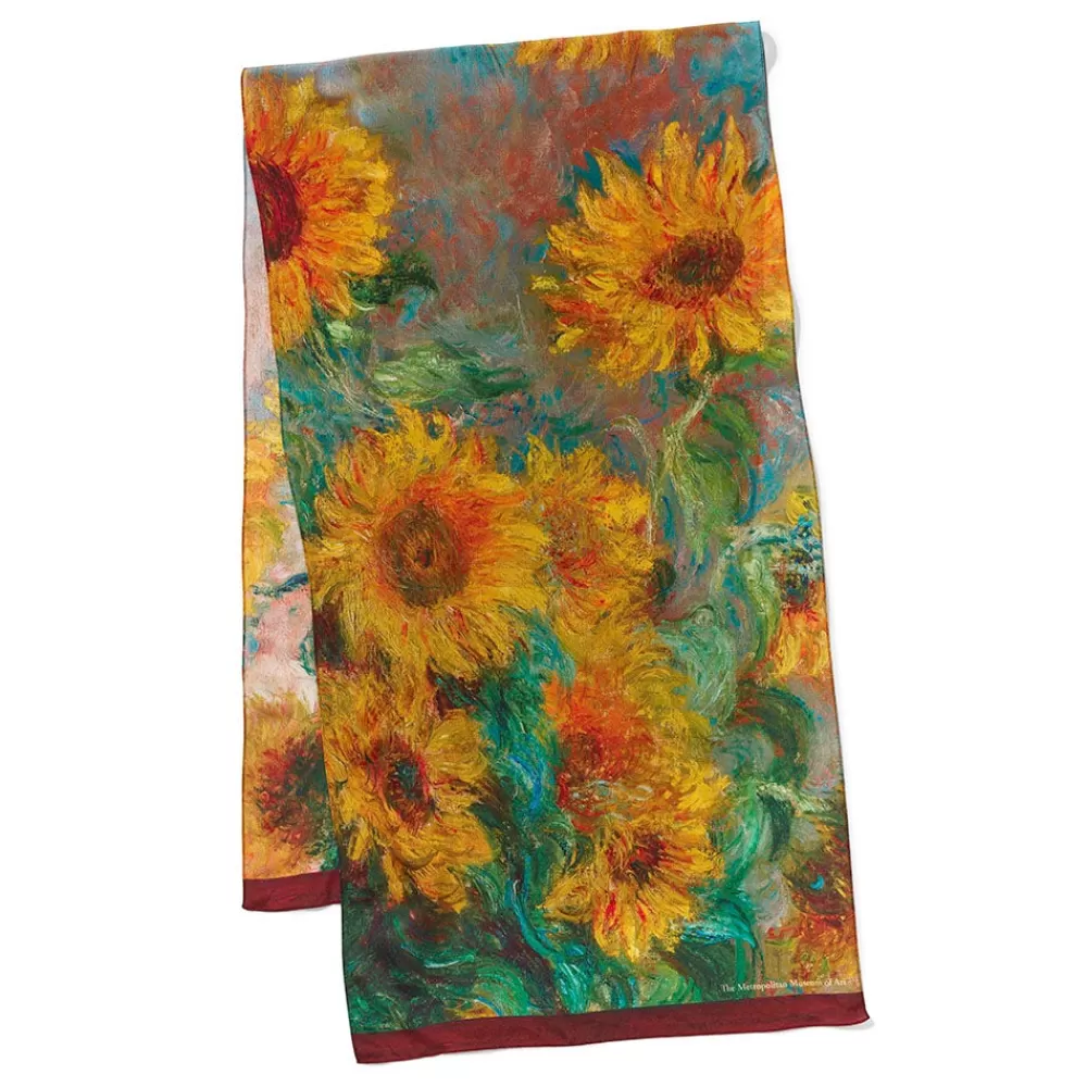 Best Monet Sunflowers Oblong Silk Scarf Scarves & Wraps