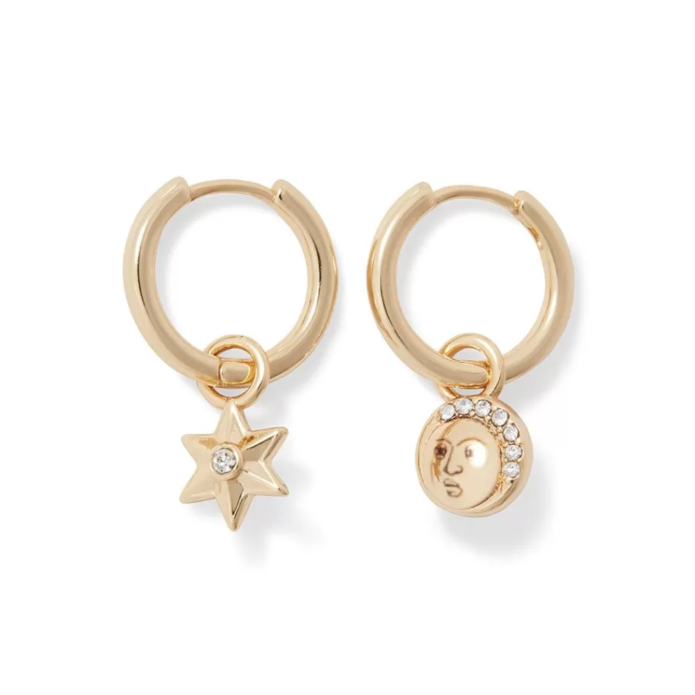 Best Sale Moon And Star Hoop Earrings Earrings