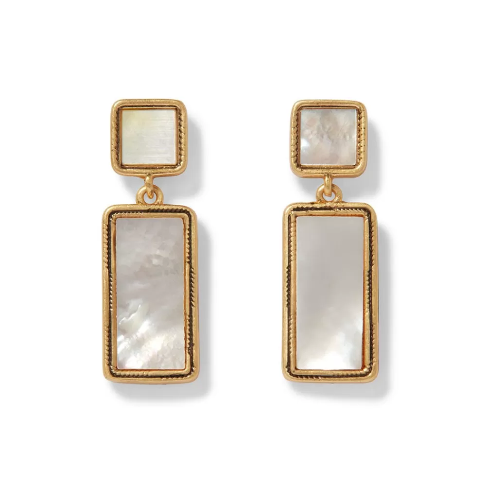 Best Mother-Of-Pearl Tile Double-Drop Earrings Earrings