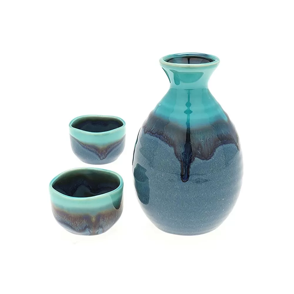 Sale Ocean Blue Sake Set Tableware