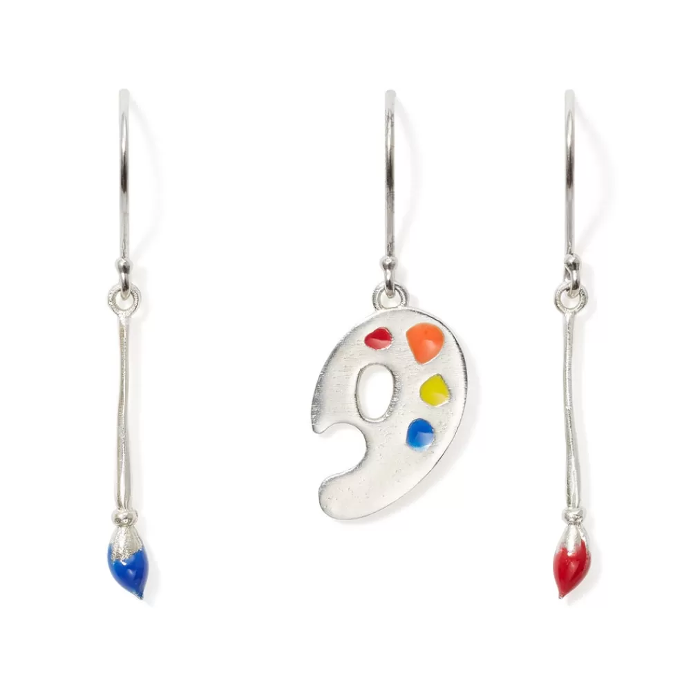 Outlet Paintbrush And Palette Drop Earrings Earrings