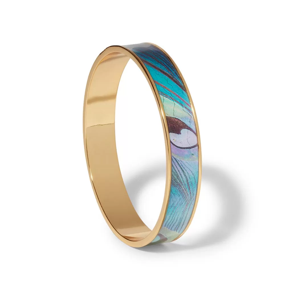 Shop Peacock Feather Enamel Bangle Bracelets