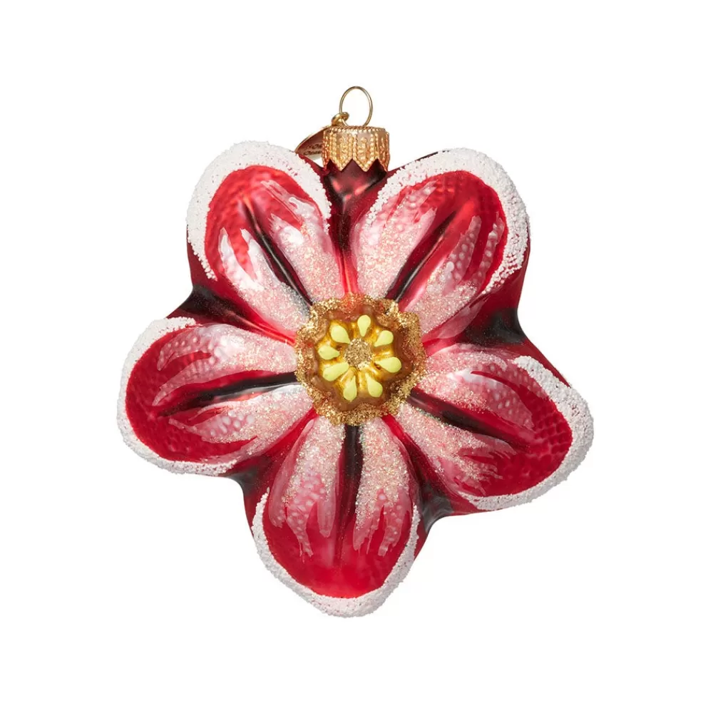 Best Red Poinsettia Glass Ornament Ornaments