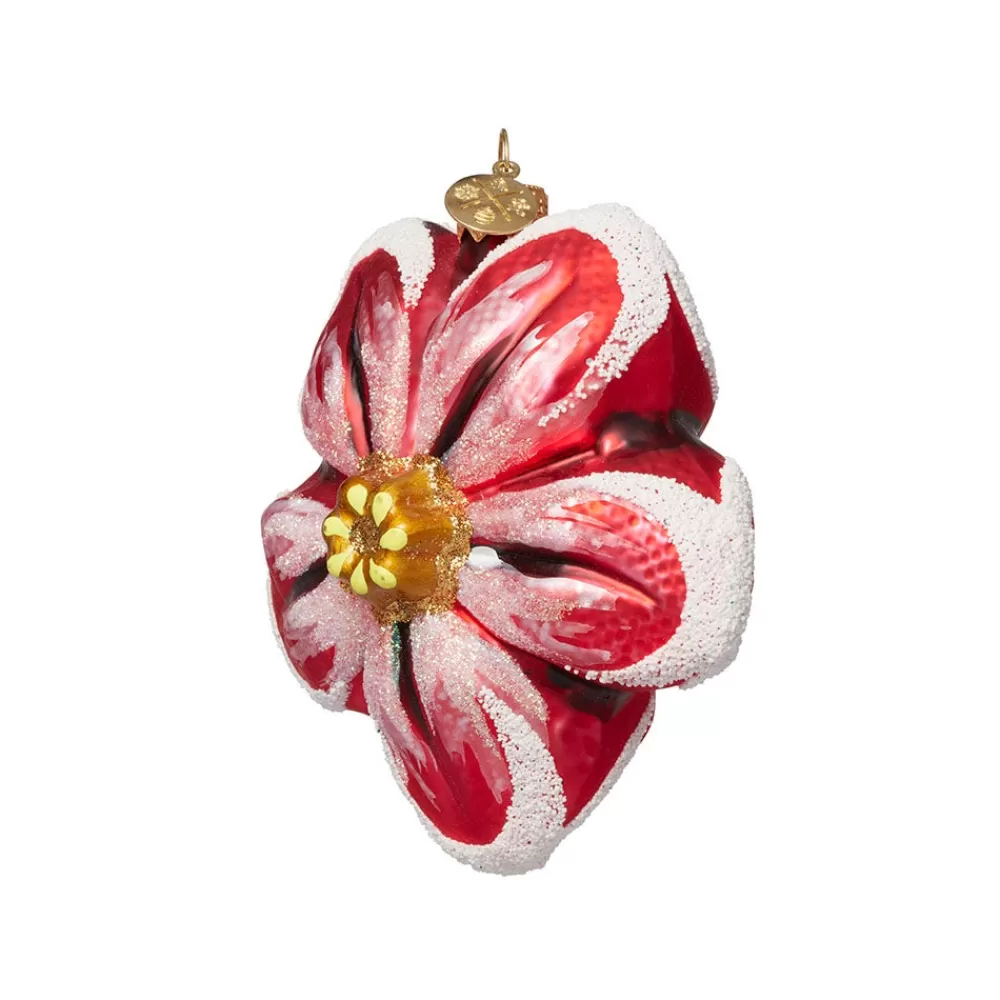 Best Red Poinsettia Glass Ornament Ornaments