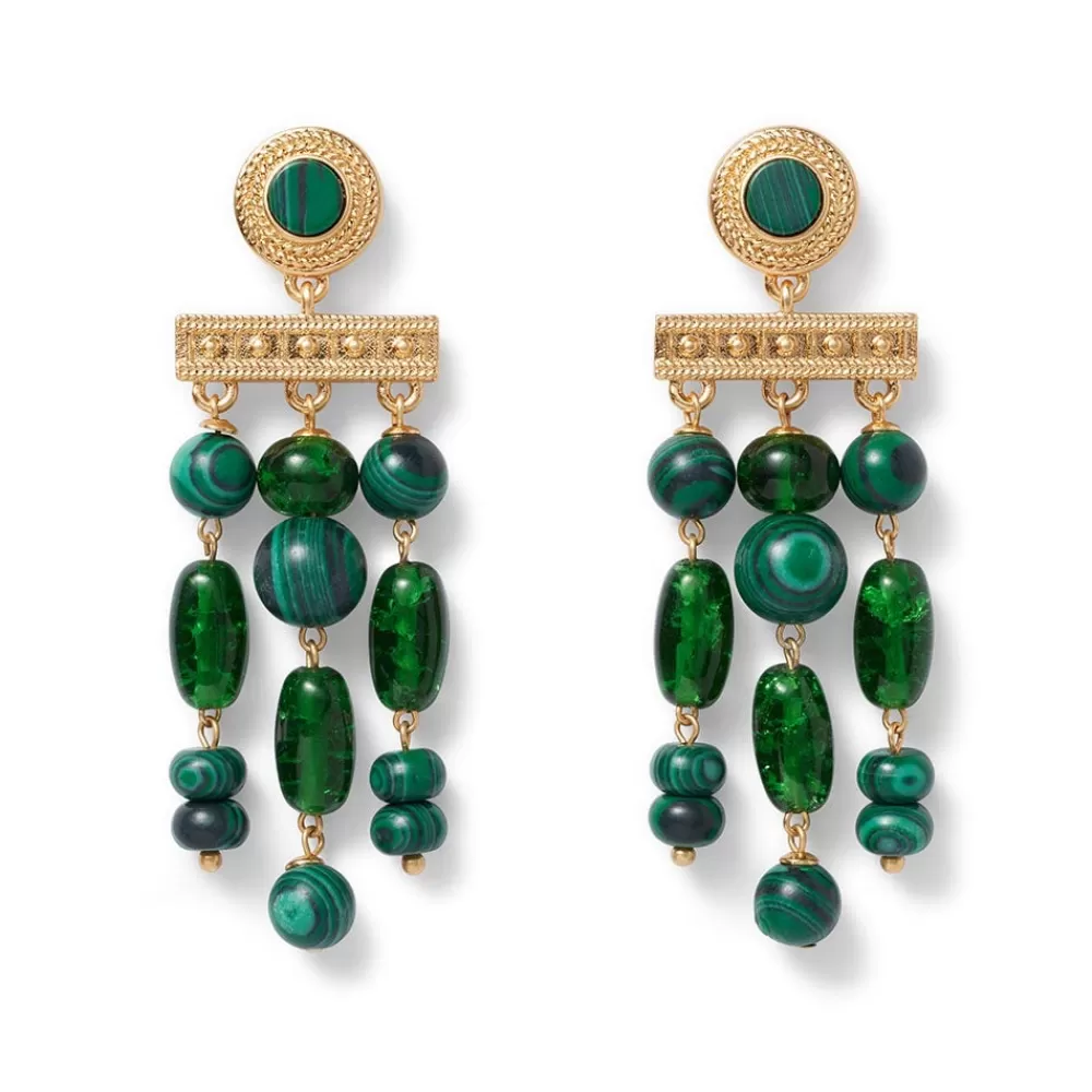 Cheap Roman Malachite Chandelier Earrings Earrings