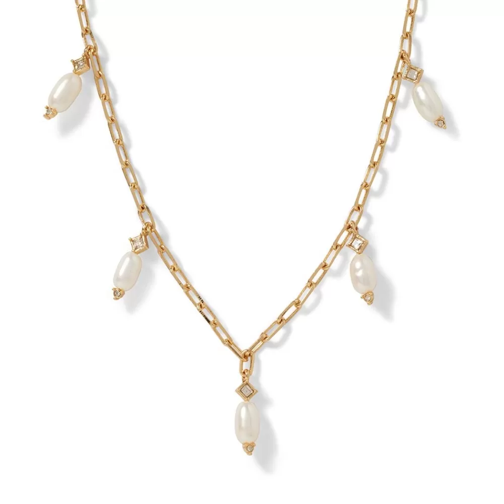 New Royal Tudor Pearl And Chain Necklace Necklaces