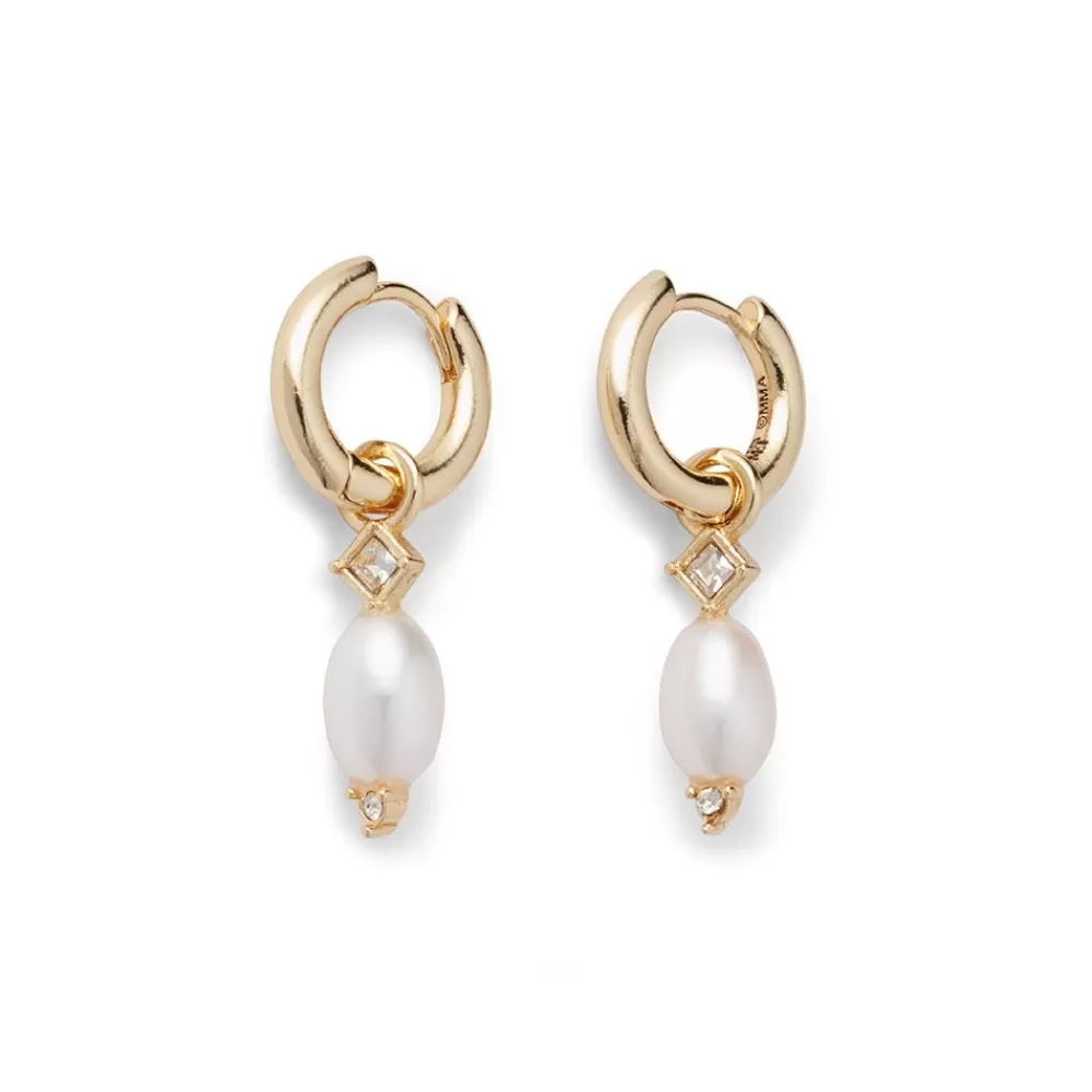 New Royal Tudor Small Hoop Earrings With Pearls Earrings